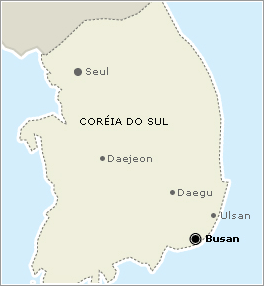 Busan - Onde fica Busan - Coreia do Sul - Onde fica - Mapa da localização.