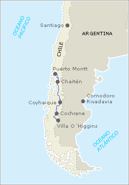 Carretera Austral - Chile A estrada Carretera Austral tem trechos asfaltados como esse localizado no setor de Coyhaique, a 675 km de Puerto Montt