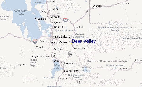 Deer Valley - Park City - Utah - EUA - Onde fica - Mapa da localização.